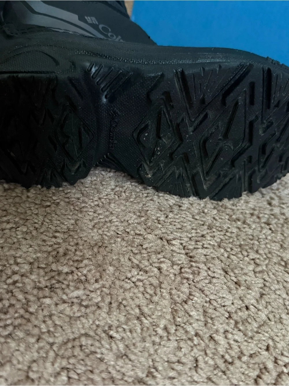 Columbia Kids Black Winter Snow Boots with Blue Accents